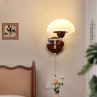 式油法风卧室床头灯复古护眼82673书房灯创奶意蘑菇走廊玄关阳台