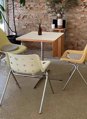 网奶油店风咖红啡奶茶桌椅韩式i34rns甜品烘焙蛋店商用糕桌子小圆