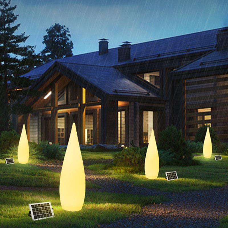 户外发光水滴灯落地灯太阳能庭院灯草坪露营氛围灯营地引路灯防水