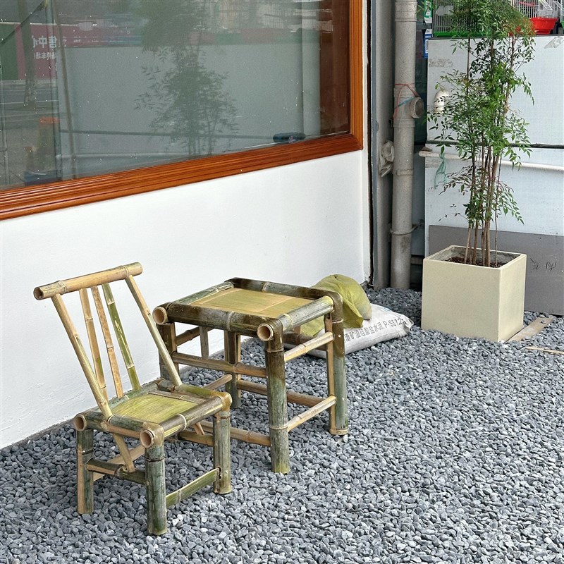 户外桌椅庭院f竹桌竹椅休闲露营地餐桌餐椅阳台竹茶几围炉煮茶桌