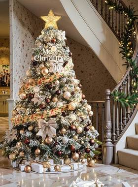 新圣诞节饰品家用白色圣诞树客厅高款级装感加密摆大74SD=ZH0型件
