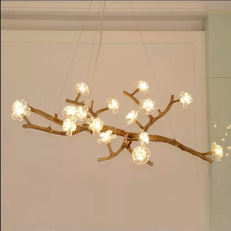 新吊中式庄灯欧创意客厅餐厅茶楼禅意农复古枝形灯北177树枝梅花