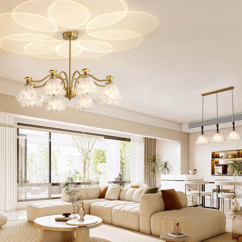 款法式客厅吊灯现代621简约20灯5新中古奶油风卧室主高级2感铃兰