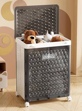 友耐脏衣篮服带盖折HOA叠式浴室量卫纳生间大容脏衣收纳筐卧室收