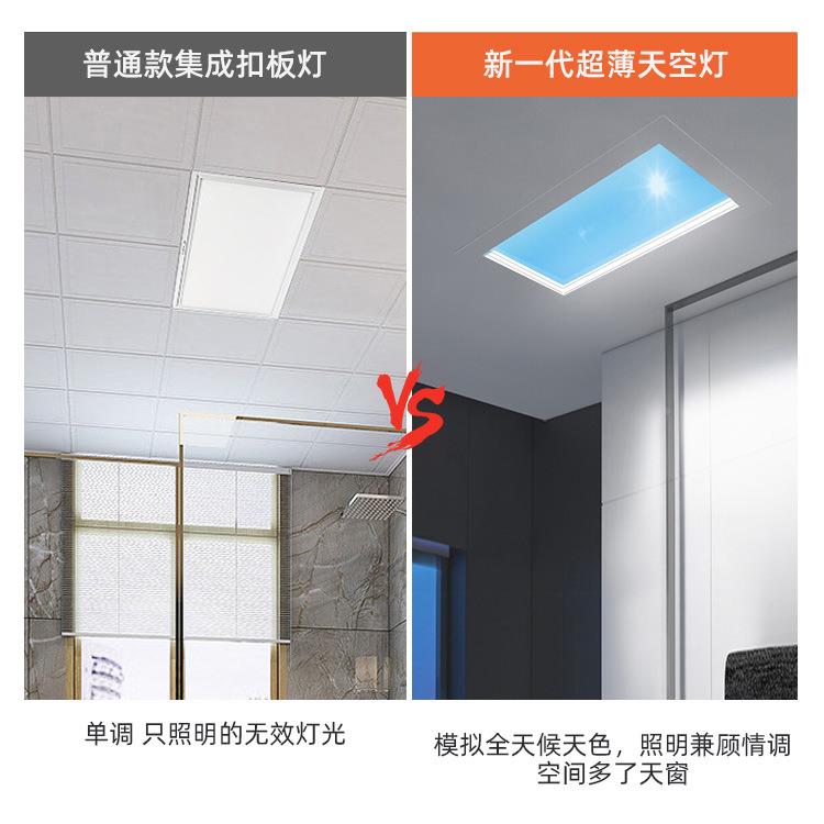 超薄二代晴空生灯智能制压厨房控卫间61131吸顶灯宽嵌入式led天空