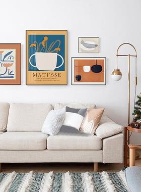 繁花暮色饰北欧客厅合挂画网红墙面个性QB202303组抽背象画沙发景