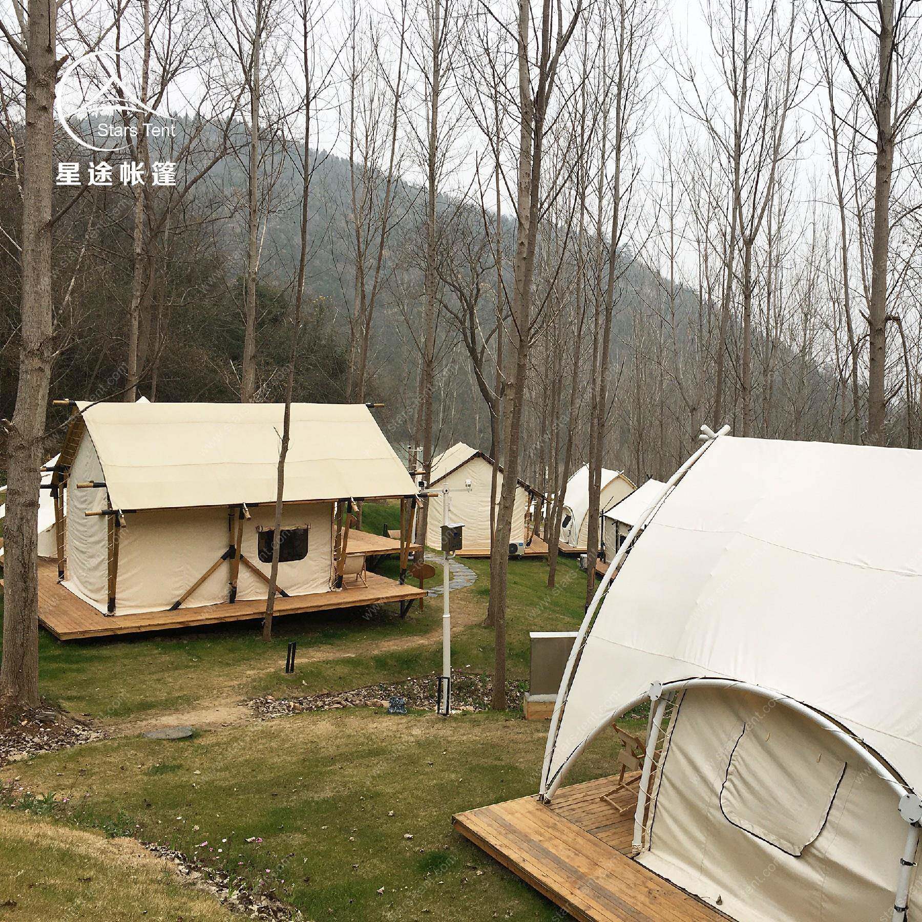 三角方木户外酒店帐篷营基地无品牌/度村奢木露屋民宿天假幕轻帐