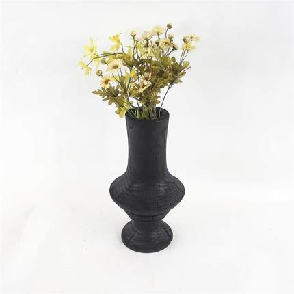 厂花家销手制新中式碳化栗ZHH木高颈黑色艺瓶民居别墅术馆装饰售