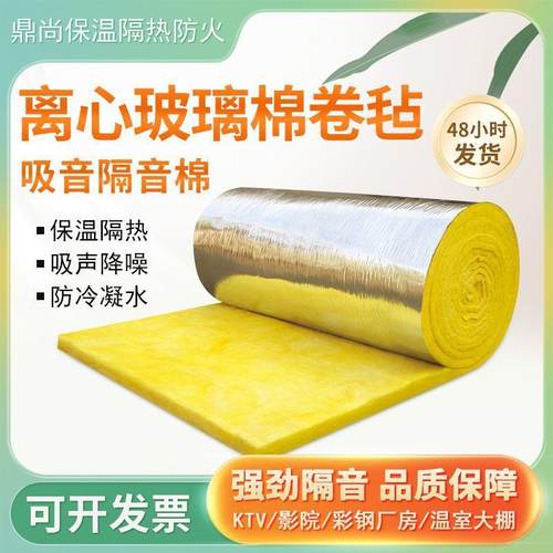 T离心热507玻璃棉卷毡K温V隔音彩钢厂房隔墙体养殖场影院吸音保棉