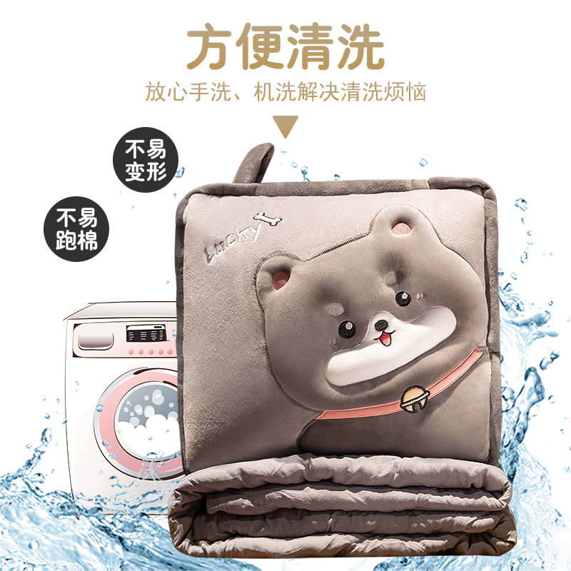 抱枕被子两用加厚二o合一折叠汽车载枕头被办公室午睡空调毯子靠