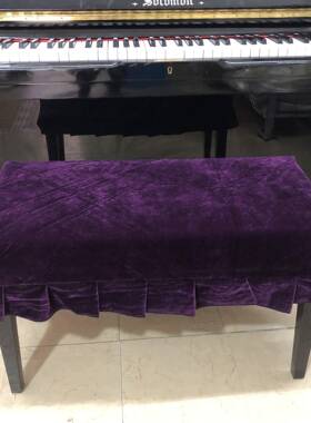 丝绒钢琴凳罩降人防尘FS754386琴双凳套黑色金单人升琴凳罩钢琴凳