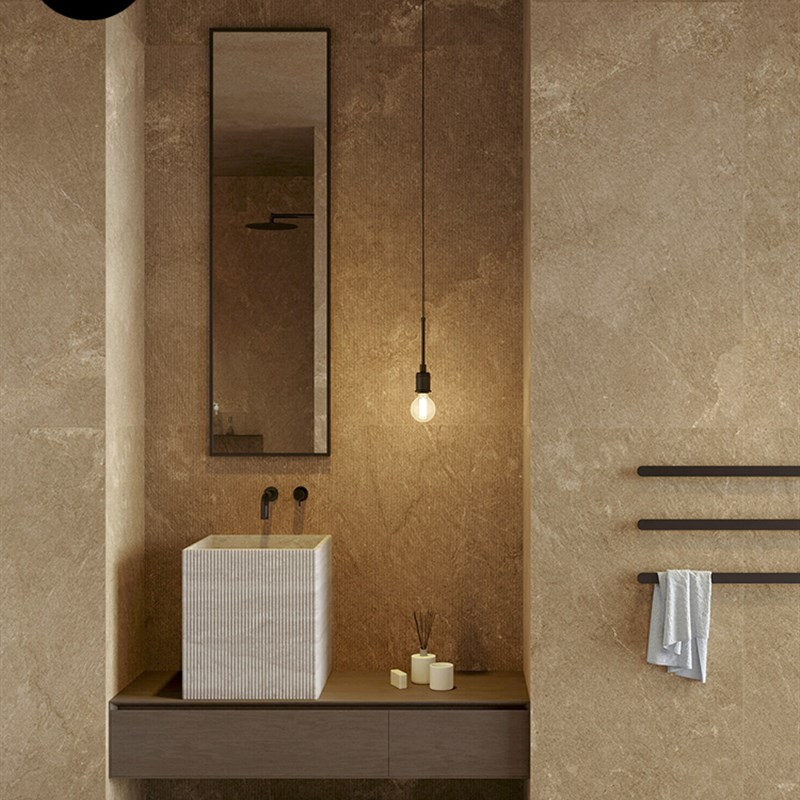 别墅复古浴室砖开槽墙砖餐厅岩石纹理砖浴室微水泥Y地砖仿古砖