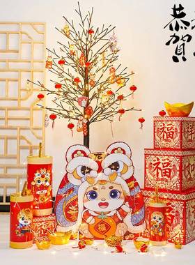 元TVF灯旦年装饰新树美陈摆件春节过年商场酒厅店4S店银行大布置