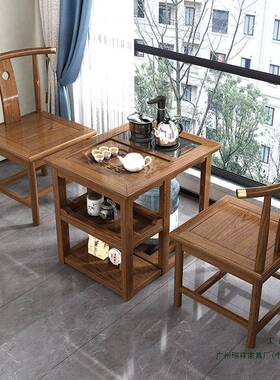新中型式FIB功夫装阳台茶小桌椅组合客厅家用户茶几实木泡茶台套