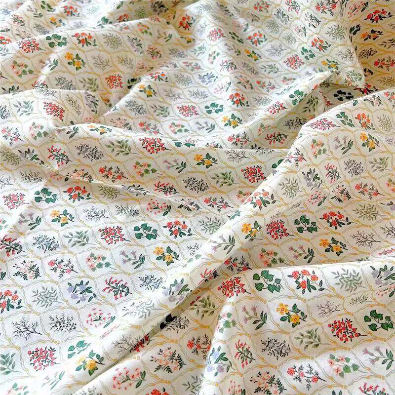 式复古麻色绿植餐桌布法面料形小花田圆园AKG麻布2.8幅米宽,纺织面料/辅料/配套,棉麻面料,淘宝优惠券,粉丝福利购,淘宝优惠卷