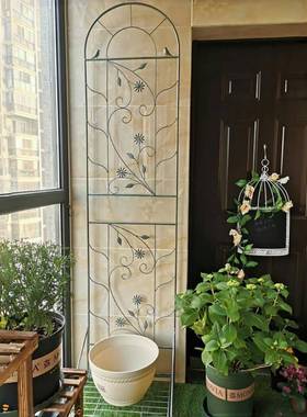 落式底座15967铁艺花架一件起地户外花园庭院批带铁线莲爬藤架盆