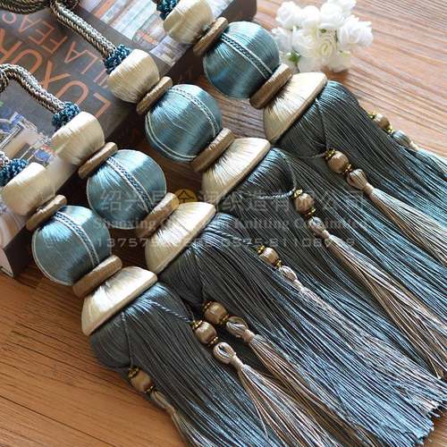 厂家直销新品包加密高档窗帘绑球一对窗4个球帘绑绳HWF流丝苏