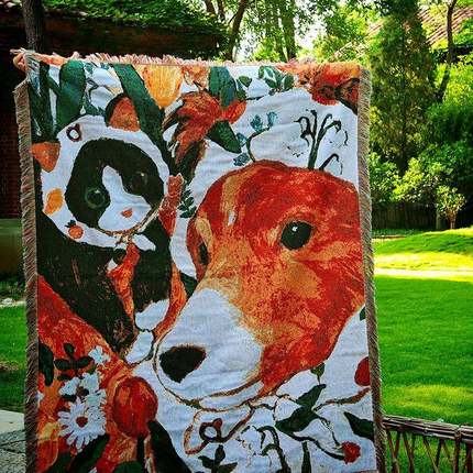 萌园记列艺术毯挂沙发装饰毯毯毛毯露营MYJ-001系毯挂布样板间毯