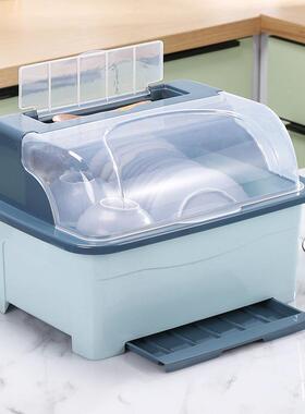 厨房置物架装碗WUR收纳放碗箱碗碟各种家用沥水碗台架面盒碗筷柜