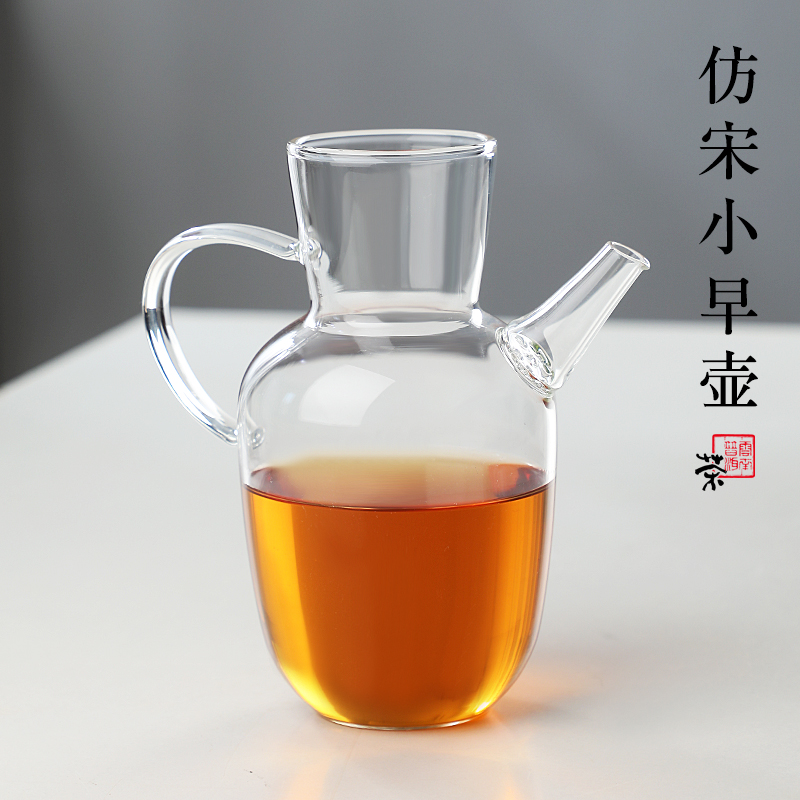 仿宋玻璃茶壶大容量中式水经注绿茶壶高硼硅执P壶煮茶壶花茶果茶