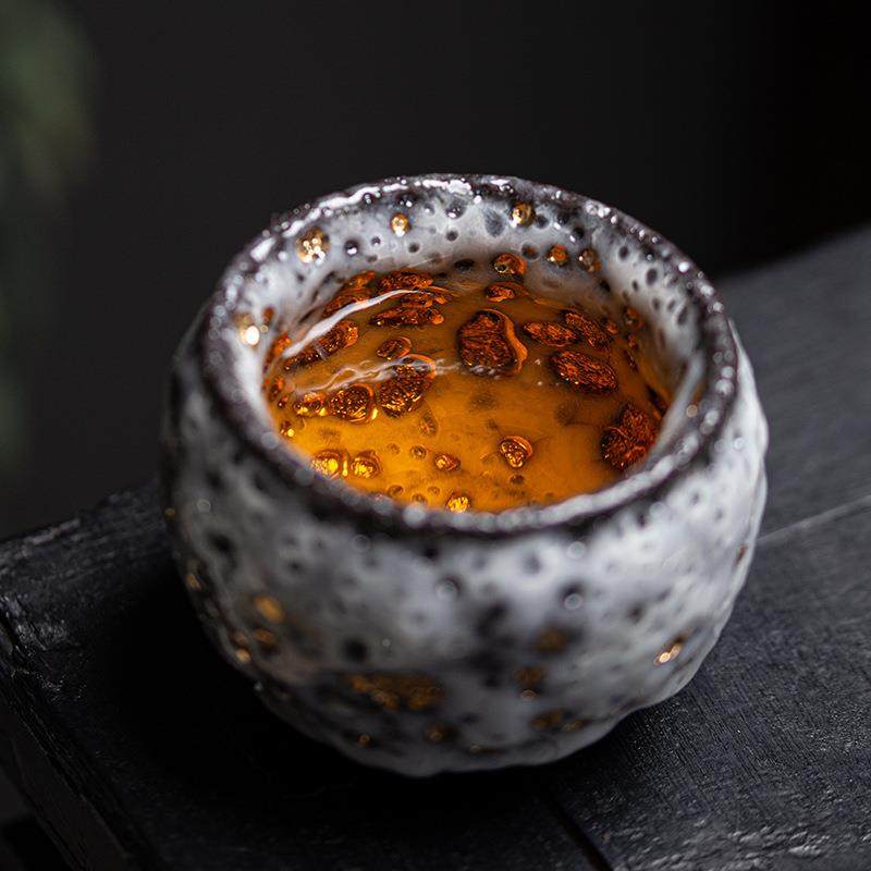 日式志杯手工描金柴烧世代留金茶主人野杯品茗杯陶杯功夫茶具茶盏