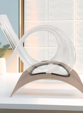 醒轻奢风创意竖琴红酒酒02132器带架快速酒透支明玻璃不锈醒钢支