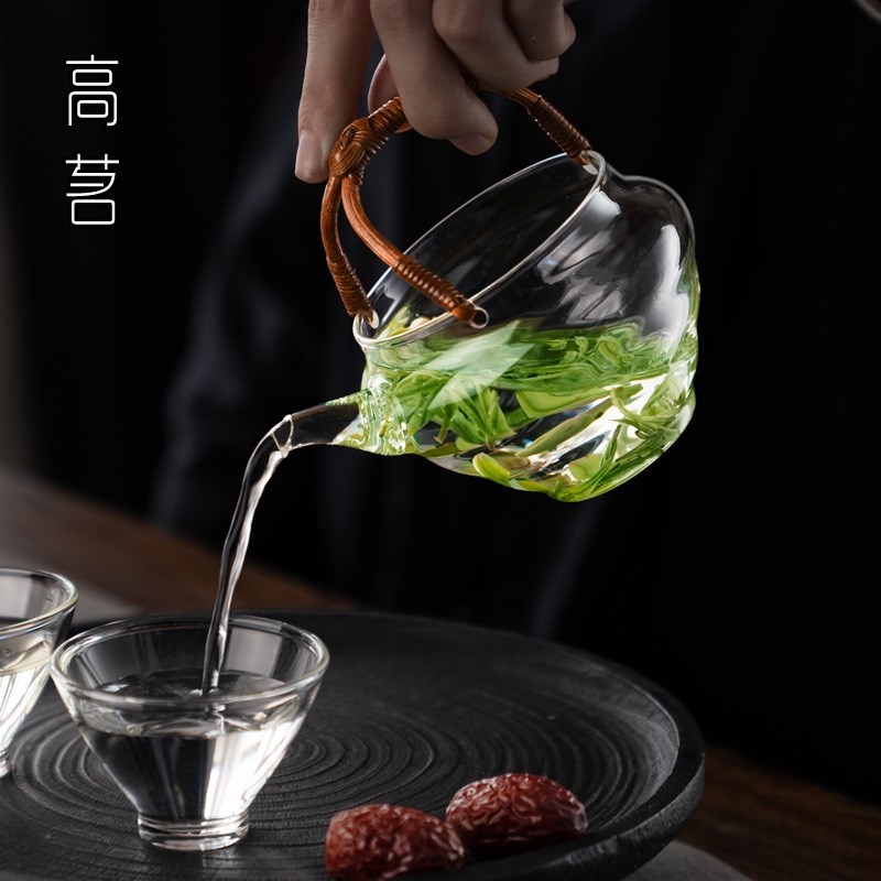 玻璃泡茶壶家用g绿茶泡茶器茶水分离2025新款小号提梁壶茶水壶耐