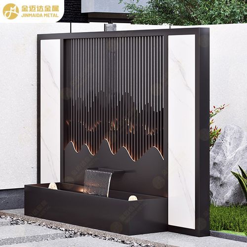 新中式庭院铝合金屏风隔断别墅花园发G光景观墙入户院子铝艺装饰