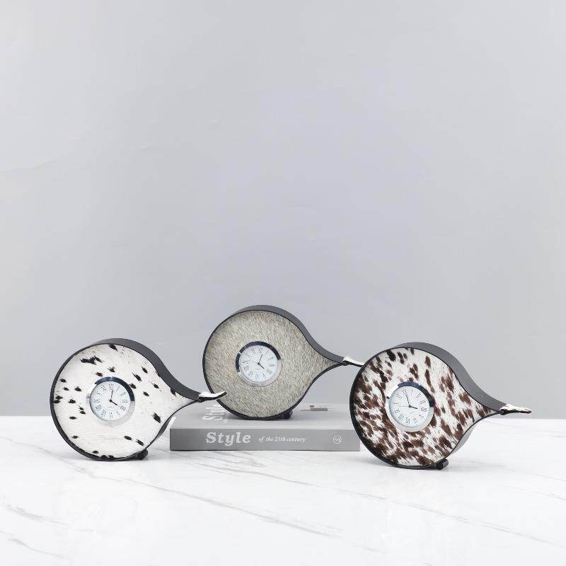 欧式轻奢术高端金属2146马装毛钟表艺座钟摆件关书房玄电视柜家居