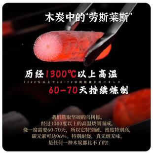 备长炭烧烤原炭无烟外室内高户温钨钢备长炭木碳冈煮茶耐烧长炭乌