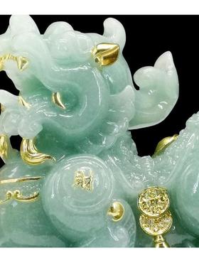 玉貔貅石摆件一对飞天皮丘办公桌收招财镇宅银台招财摆设公业司店