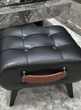 轻奢皮凳QDH客厅踏沙发凳凳入户换鞋脚几矮凳家用感小凳子茶坐墩