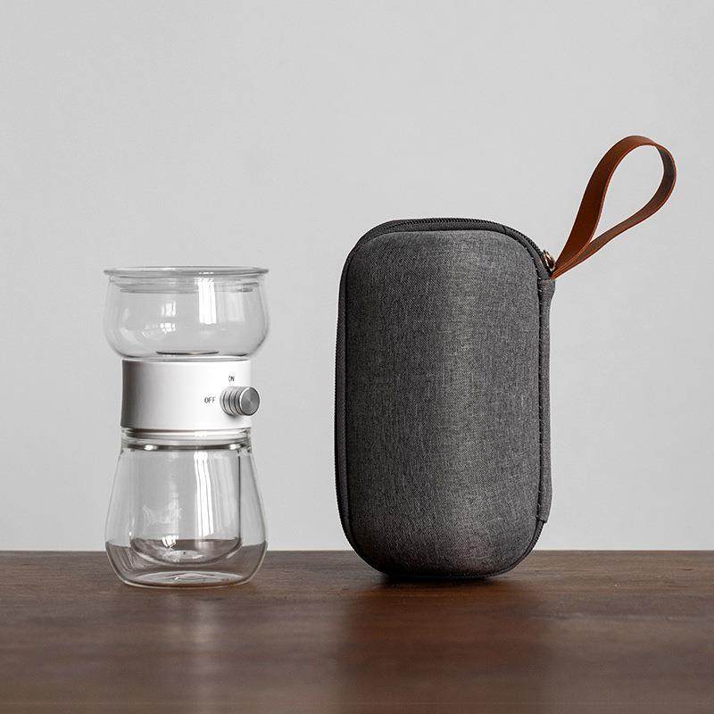 帝快国具小可企离鹅客杯便携飘逸杯一键茶小可企鹅水分杯旅行茶懒