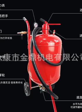 桶式带小型喷砂机10加仑优质干携式便轮SHDAB10加压式喷砂机厂家