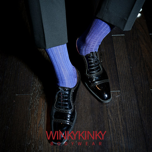 WINKYKINKY「大师系列」男士中筒丝光棉袜正装袜子商务棉袜西装袜