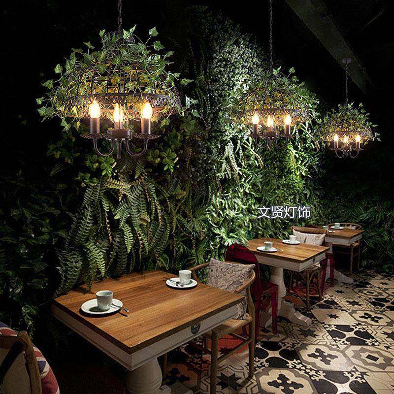复古工业风植物吊音灯创意乐吊主题餐4件套植吧酒火锅咖啡餐厅鸟,家装灯饰光源,智能吊灯,淘宝优惠券,粉丝福利购,淘宝优惠卷