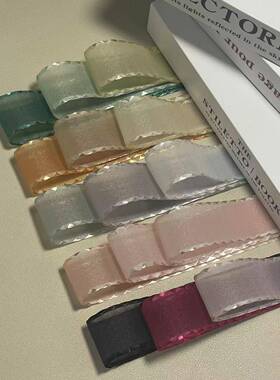 蝶花边菱形色丁纯色雪纱尚带WBO蝴结丝带包装鉴服饰辅料鉴时织带