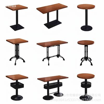 奶实木餐店VTO饮子商用经济小吃面馆咖桌啡厅茶店小圆方桌