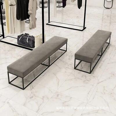 鞋店简凳约鞋凳687铁艺长条子服装店试鞋换凳沙发店铺门凳口休息