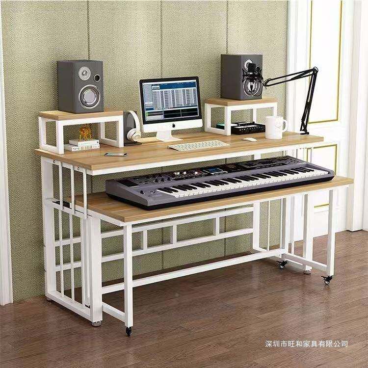 轻449奢编曲工作简约台电琴古筝电钢桌琴桌子音乐制作剪辑师编曲