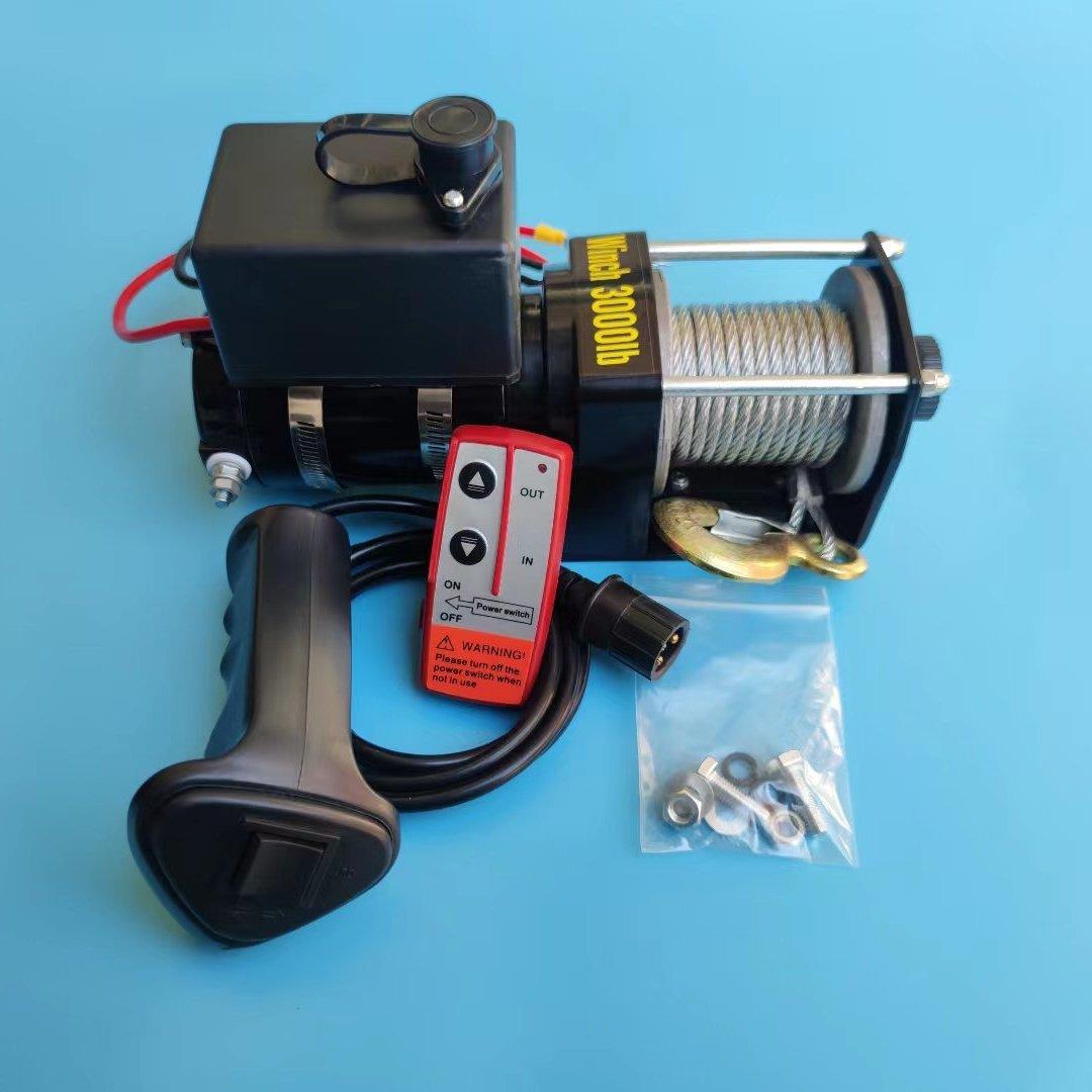 车载119电动绞盘汽车绞盘车机载小吊电动1芦葫越野224伏手动救援