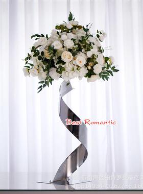 婚庆道具时尚饰色旋花架婚礼LLI堂宴螺会厅金路引餐桌装花器家居