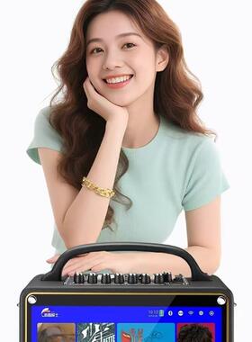 咔21181移啦荻士KL118点歌卡拉O外触K一体机摸屏家用户动便携K歌