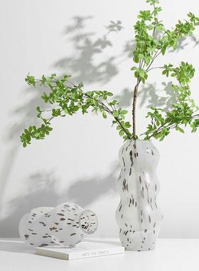 代极简波餐浪纹磨砂斑点玻璃FB-E2200花花瓶样板房客厅桌现插艺术