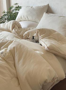 母婴级厚棉秋被QSX75216加冬纯被单人春学生宿舍a类棉麻大豆纤维