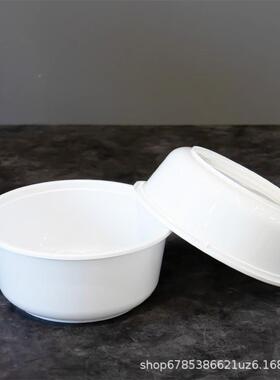 加厚TKP一次性餐盒乳盖白色红汤面卖碗当饭盒便粥桶外塑料圆形打