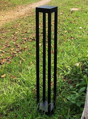 7w1花0w户外现代简草坪灯约景观灯小区草别墅庭灯方院形黑色园防