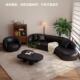 黑色复古形沙发小户型网红弧服装 店al123休会息区接待奢办公室轻