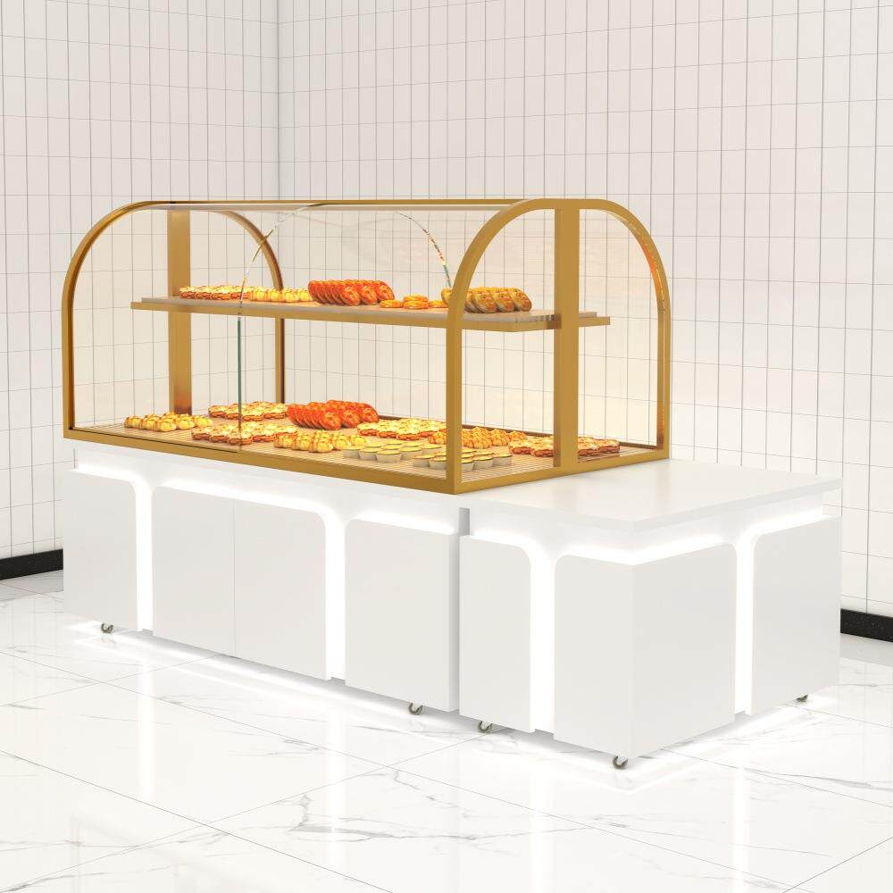形面包柜弧中岛边柜蛋糕店点桃饼干731陈列展柜商场酥超市糕展示