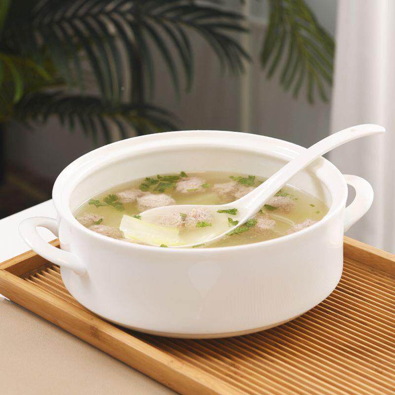 骨瓷盆家用圆形MvXFhrCv大简号约汤汤盆带盖汤锅高颜值陶瓷餐具带